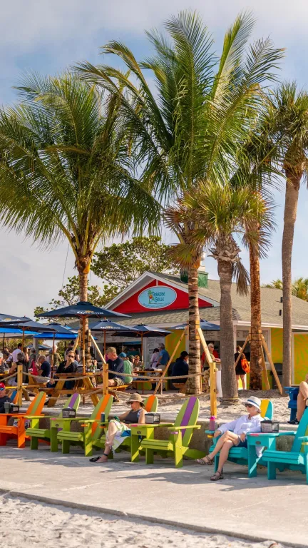 Outdoor beach seating at Paradise Grille in Pass-a-Grille