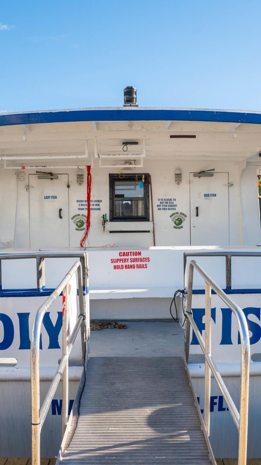 back of boat docked at marina